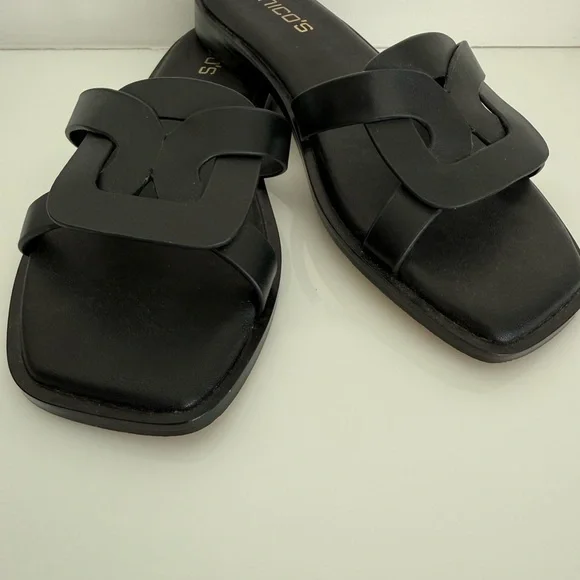 Chico's Ilaria Black Slide Sandals Size 7 - Picture 3 of 7